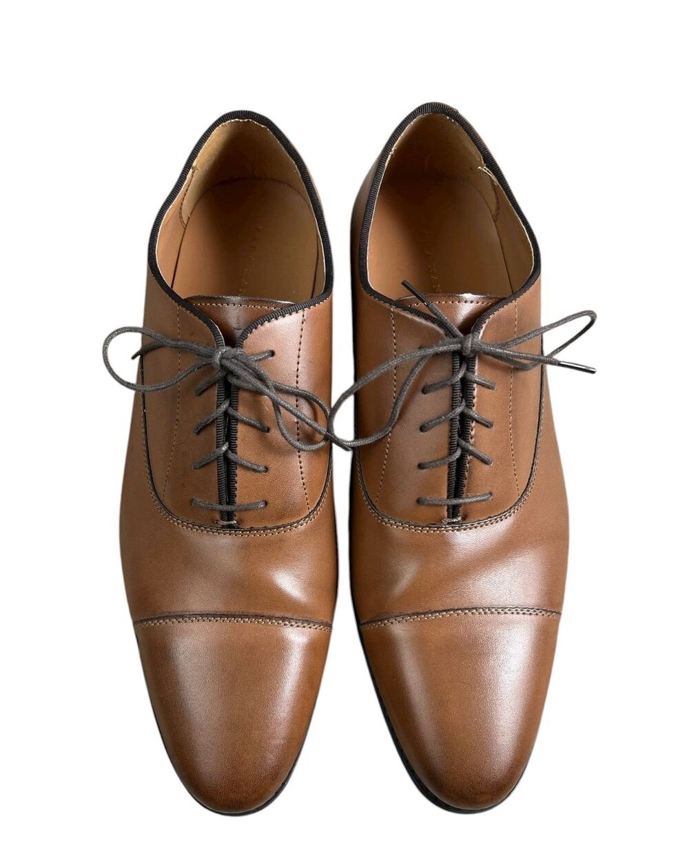 Zara Man Brown Cap-Toe Derby Style Oxfords EU 43 / US 10 Office Church Casual